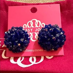 Sassy Jones Egyptian Blue Malia Glass Stud Earrings